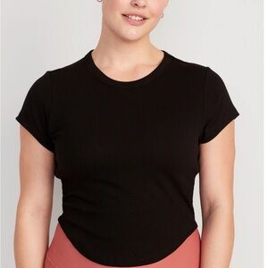 UltraLite Cropped Rib-Knit T-Shirt